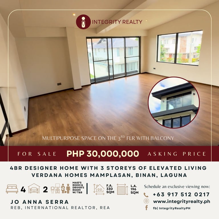 Modern 4-Bedroom 3-Storey House for Sale in Verdana Homes, Mamplasan, Biñan Laguna — Biñan photo 4