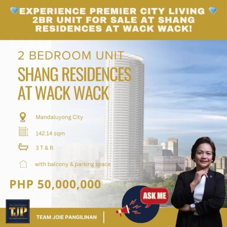 Shang Residences Unit at Wack Wack, Mandaluyong City: 3-Bedroom Unit For Sale