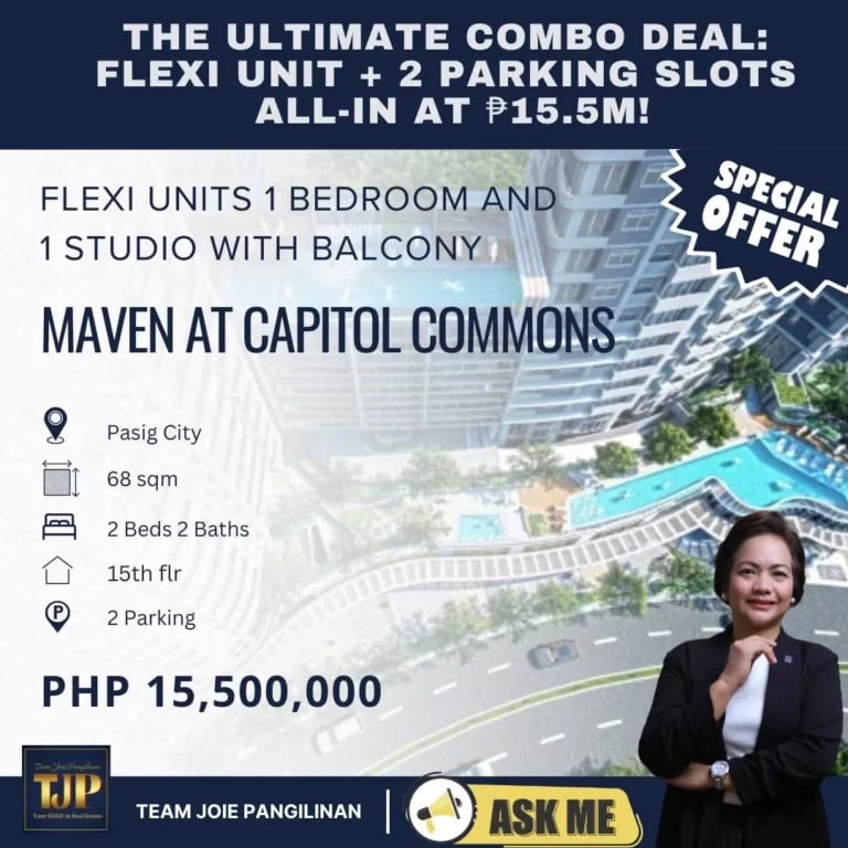 Maven at Capitol Commons, Pasig City: Flexi Unit For Sale