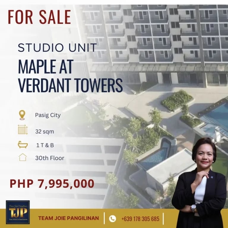 Maple Residences, Ortigas East: Studio Unit For Sale