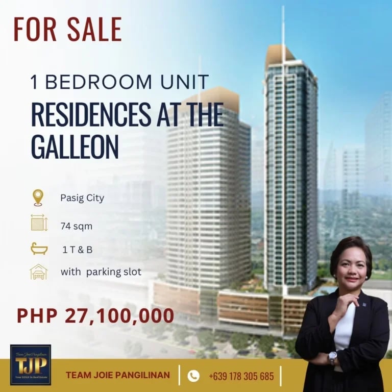 The Galleon at Ortigas Center – Spacious 1 Bedroom Unit For Sale