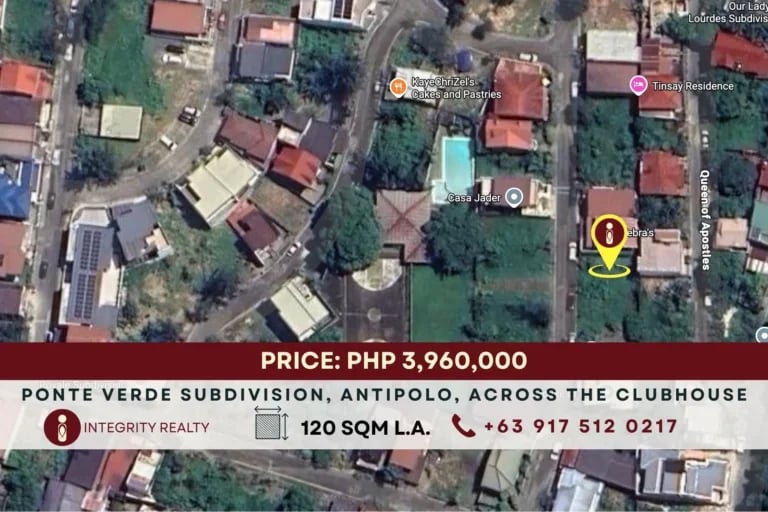Prime Lot Across the Clubhouse | Scenic View in Ponte Verde, Antipolo